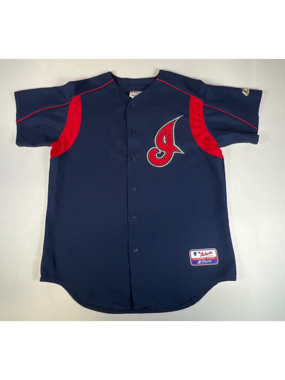 Vintage Majestic MLB Cleveland Indians Authentic Collection Jersey Mens Blue